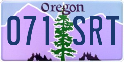 OR license plate 071SRT