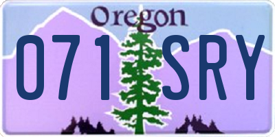 OR license plate 071SRY
