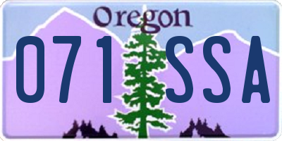 OR license plate 071SSA