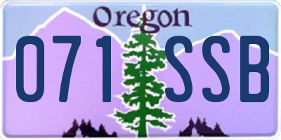 OR license plate 071SSB