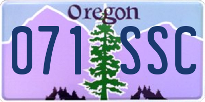 OR license plate 071SSC