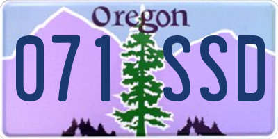 OR license plate 071SSD