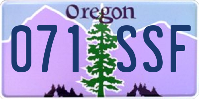 OR license plate 071SSF