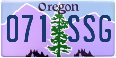 OR license plate 071SSG