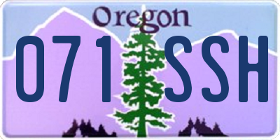 OR license plate 071SSH