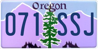OR license plate 071SSJ
