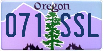 OR license plate 071SSL