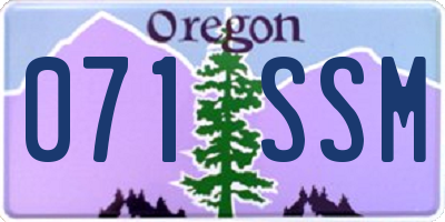 OR license plate 071SSM