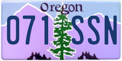 OR license plate 071SSN