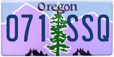 OR license plate 071SSQ