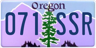 OR license plate 071SSR