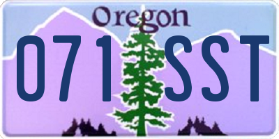 OR license plate 071SST