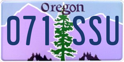 OR license plate 071SSU