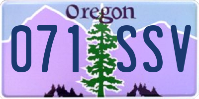 OR license plate 071SSV
