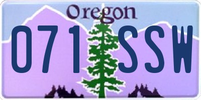 OR license plate 071SSW