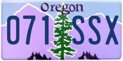 OR license plate 071SSX