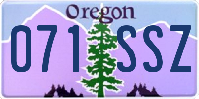OR license plate 071SSZ
