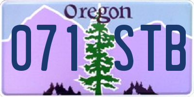 OR license plate 071STB