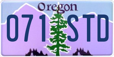 OR license plate 071STD