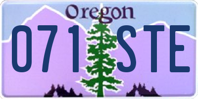 OR license plate 071STE