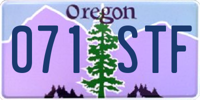 OR license plate 071STF