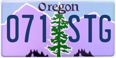 OR license plate 071STG