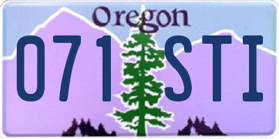 OR license plate 071STI