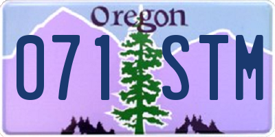 OR license plate 071STM