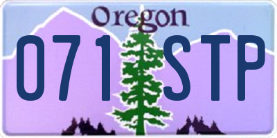 OR license plate 071STP