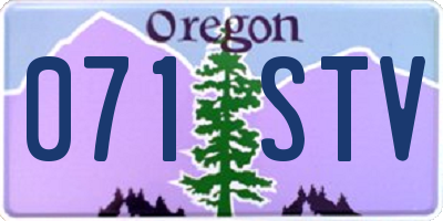 OR license plate 071STV