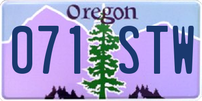 OR license plate 071STW