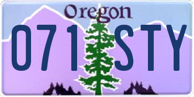 OR license plate 071STY