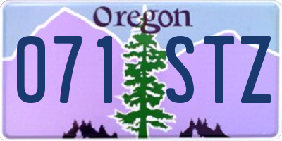 OR license plate 071STZ