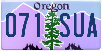 OR license plate 071SUA