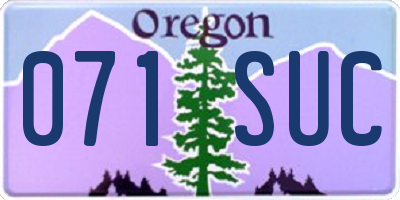 OR license plate 071SUC