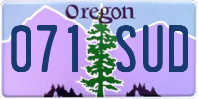 OR license plate 071SUD