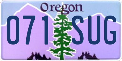 OR license plate 071SUG