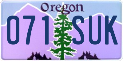 OR license plate 071SUK
