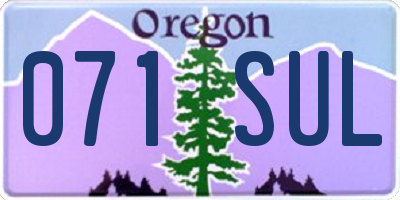 OR license plate 071SUL
