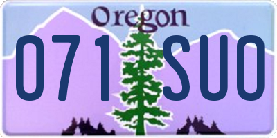 OR license plate 071SUO