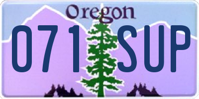 OR license plate 071SUP