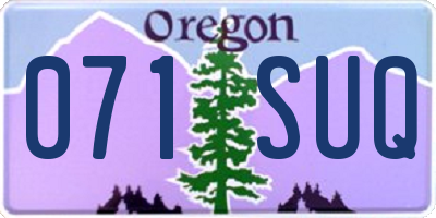 OR license plate 071SUQ