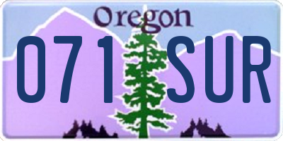 OR license plate 071SUR