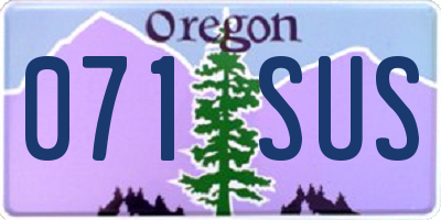 OR license plate 071SUS