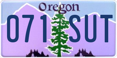 OR license plate 071SUT