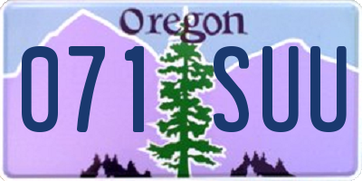 OR license plate 071SUU