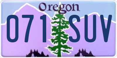 OR license plate 071SUV