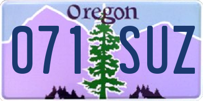 OR license plate 071SUZ