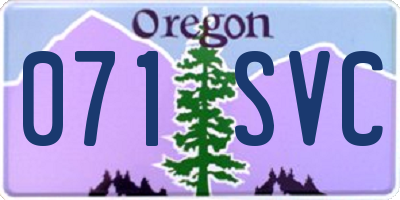 OR license plate 071SVC