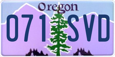 OR license plate 071SVD